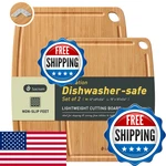 Socisen Lightweight Durable Bamboo Cutting Board Set Non-slip Feet Wooden. Fixed Price $97.99.