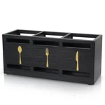 Wooden Cutlery Silverware Holder Flatware Utensil Caddy Black .... Fixed Price $27.52.