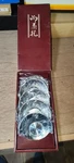 Stainless Steel Teapot Tray Set Of 5, Round Bright Finish, Original Box. Fixed Price $96.56.