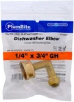 J.stephens 1/4" X 3/4" Gh Plumbite Push On Fittings Dishwasher 90 Elbow C77433L. Fixed Price $12.95.