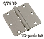 10-PACK National Hardware N830-245 Satin Nickel 1/4" Radius Door Hinges 3-1/2". Fixed Price $36.56.