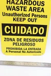 Smartsign Bilingual Chemical Caution Sign: Hazardous Waste Area 12" 18" 8LVX. Fixed Price $15.57.