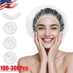 300PCS Disposable One-off Hotel Home Shower Bathing Clear Hair Elastic Caps Hats. Fixed Price $8.79.