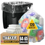 Tasker 64-65 Gallon Clear Trash Bags Heavy Duty, Recycling (huge 120 Coun.... Fixed Price $80.66.
