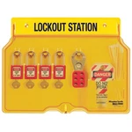 Master 1482BP410 Lockout STATION,FILLED,4 Padlocks,ylw. Fixed Price $250.30.
