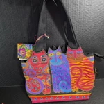 Feline Friends Cat Laurel Burch Small Canvas Cutout Purse Tote Handbag 2015 Nwt. Fixed Price $25.89.