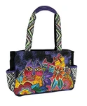 Laurel Burch Medium Tote 14.5"X4"X10"- Whiskered Cats. Fixed Price $38.95.