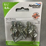 National Hardware N106-815 Zinc Plated Steel Turn Buttons 1-3/4 In.. Fixed Price $7.19.