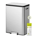 Eko Ecocasa Ii 36L+24L Dual Trash Can With Recycle Bin, Stainless Steel Garbage. Fixed Price $230.64.