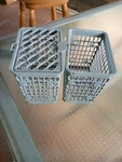 Two Ge Dishwasher Silverware Baskets Part # 165D7460 0NE Missing Lid. Fixed Price $16.80.