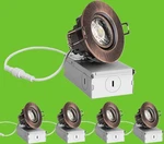4 Pack 3 Inch Recessed Led Lights Oil-rubbed Bronze Round Gimbal Light, 8 Wa. Fixed Price $39.99.