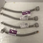 5-FLUIDMASTER B1T12 12" Stainless Steel Hose Toilet Connectors 3/8" Comp X 7/8". Fixed Price $10.00.