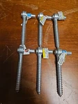 6PCS National N130-112 Chainlink Fence Gate Hinge Screw Hook 1/2" X 4" (3B6). Fixed Price $17.95.