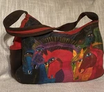 Wild Horses Of Fire Laurel Burch Medium Canvas Tote Bag Shoulder Colorful. Fixed Price $25.99.