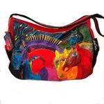 Laurel Burch Wild Horses Of Fire Medium Canvas Cotton Tote Hobo Bag With Tag. Fixed Price $27.99.