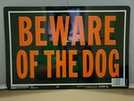 Hy-ko Products 838 Beware Of Dog Aluminum Sign 9.25" X 14" Orange/black Pc. Fixed Price $8.00.