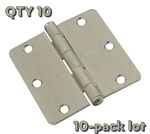 9-PACK National Hardware N830-247 Satin Nickel 1/4" Radius Corner Door Hinge 3". Fixed Price $32.99.