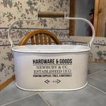 Rustic Galvanized White Metal Caddy 4-COMPARTMENT Organizer Hardware& Goods. Fixed Price $38.00.