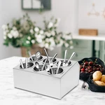 Commercial 6-HOLE Stainless Steel Cylinder Flatware Silverware Utensil Holder. Fixed Price $44.21.