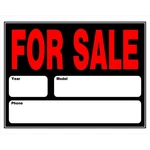 Hillman 842172 Black/red English For Sale Sign 15 X W In. (pack Of 6). Fixed Price $17.43.