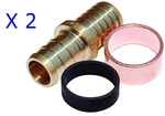 2 New Sharkbite UC4006LFA Coupling With Crimp Rings, 3/8" X Free Us Ship. Fixed Price $12.14.