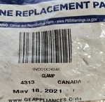 WD01X24246 Ge Clamp. Fixed Price $10.00.