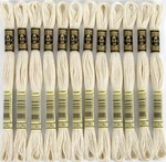 Dmc Ecru Six Strand Embroidery Cotton Floss 12 Skeins 8.7 Yards Each. Fixed Price $24.69.