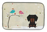 Carolines Treasures BB2604DDM Christmas Dachshund Black Tan Dish Drying Mat. Fixed Price $10.12.