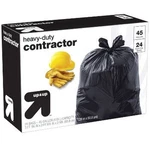 Heavy-duty Contractor Flap-tie Trash Bags 45 Gallon 24CT & UP153; Bl.... Fixed Price $42.85.