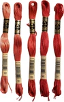 6-STRAND Embroidery Cotton Bundle Coral Color Family 5 Skeins Of Thread 8.. Fixed Price $25.98.