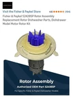 Fisher & Paykel Dishwasher Rotor Assembly For Dishdrawer, 524285P/524185P. Fixed Price $69.65.