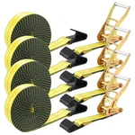 Tlgreen 4 Pack In X 27 Ft Flat Hook Ratchet Straps (11,000 Lbs Break Streng.... Fixed Price $86.73.