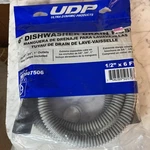 Udp 6 Ft Dishwasher Drain Hose Universal Corrugated Discharge 1/2IN. Fixed Price $9.99.