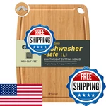 Socisen Lightweight Durable Bamboo Cutting Board Non-slip Feet Toxic Wooden. Fixed Price $55.99.