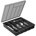 Lifewit Plastic Silverware Organizer With Lid, Covered Utensil Tray For Kitchen. Fixed Price $19.99.