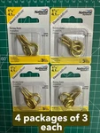 4-PACK Lot 3/PC National Hardware N119-362 Solid Brass Large Screw Eye 1-5/8". Fixed Price $15.94.