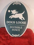Sigo Signs Dogs Loose Invisible Fence Decor Sign, Burgundy Dark, 12X18 Inches,. Fixed Price $17.50.