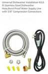 Universal Dishwasher Installation KIT,6 Ft Stainless Steel Hose,bu.... Fixed Price $39.98.