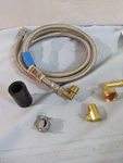 Dishwasher Installation Kit Stainless Steel Braided 6 Ft. Brass Fittings. Fixed Price $7.25.