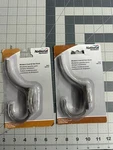 New 2-PACK Lot National Hardware N806-824 Modern Coat Hat Hook Satin Nickel 5.5". Fixed Price $19.49.
