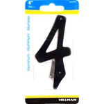 (new) 4" Hillman Black Nail On Aluminum House Mailbox Number #4 Fast Free Ship. Fixed Price $7.99.