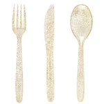 360 Gold Plastic Silverware - Disposable Glitter Cutlery Silve.... Fixed Price $43.57.
