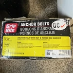 Grip Rite Prime Source 126AB50 1/2" 6" Anchor Bolt, Nut & Washer Box Pieces. Fixed Price $30.00.