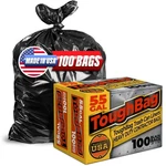 Toughbag 55 Gallon Trash Bags Heavy Duty (100 Count) 50-60 Black Gar.... Fixed Price $60.25.