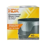 Hdx Commercial Clear Heavy Duty Flap Tie Drum Liner Trash Bags 55 Gallon 40 Ct. Fixed Price $19.98.