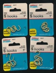 Lot Of 4 3-PK National Hardware V2077 Heavy Open Hooks Solid Brass 1" N121-806. Fixed Price $20.00.