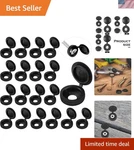 Durable 100 Piece Set Of Medium Black Hinged Screw Cover Caps For Home Use. Fixed Price $12.99.