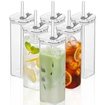6 Sets Square Drinking Cups, Old Fashioned Glasses, 17 Oz Glasse.... Fixed Price $56.87.