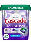 Cascade Platinum Plus Dishwasher Pods, Fresh Scent, 57 Detergent Tabs. Fixed Price $31.57.