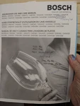 Bosch Dishwasher Owners Guide Manual 2005/07 65 Pgs English-french-spanish. Fixed Price $7.00.